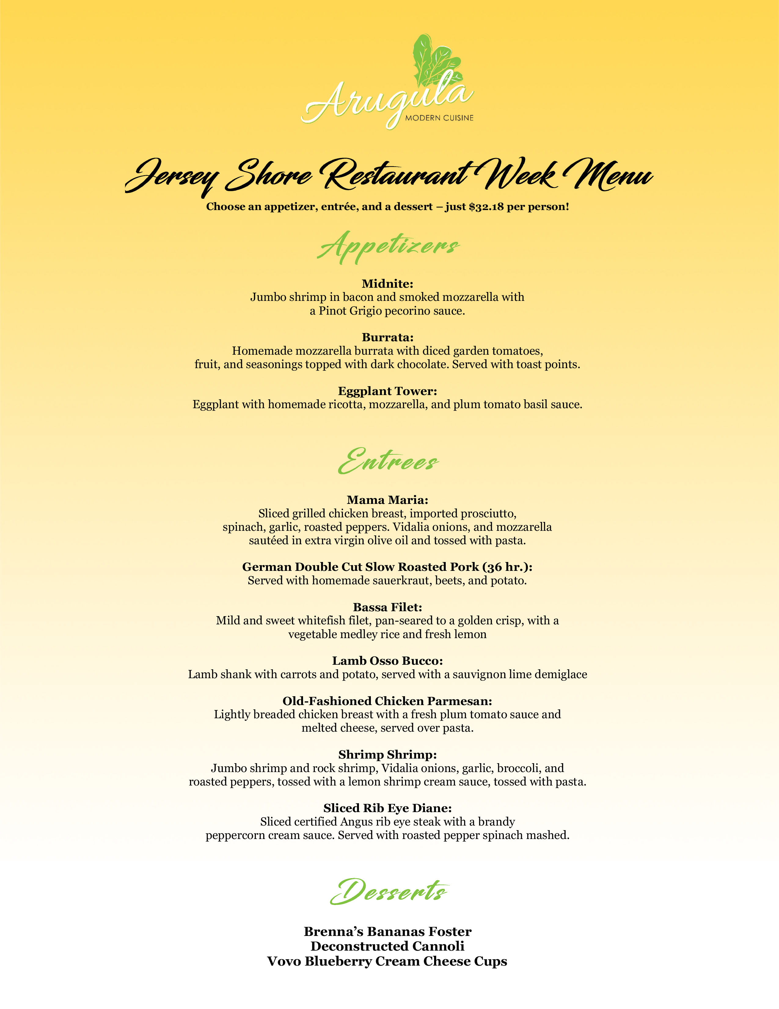 Jersey Shore Restaurant Week